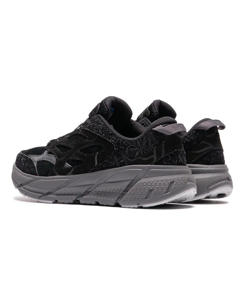 HOKA ONE ONE Men's Clifton L Suede Tp Sneakers Black Shoes Black