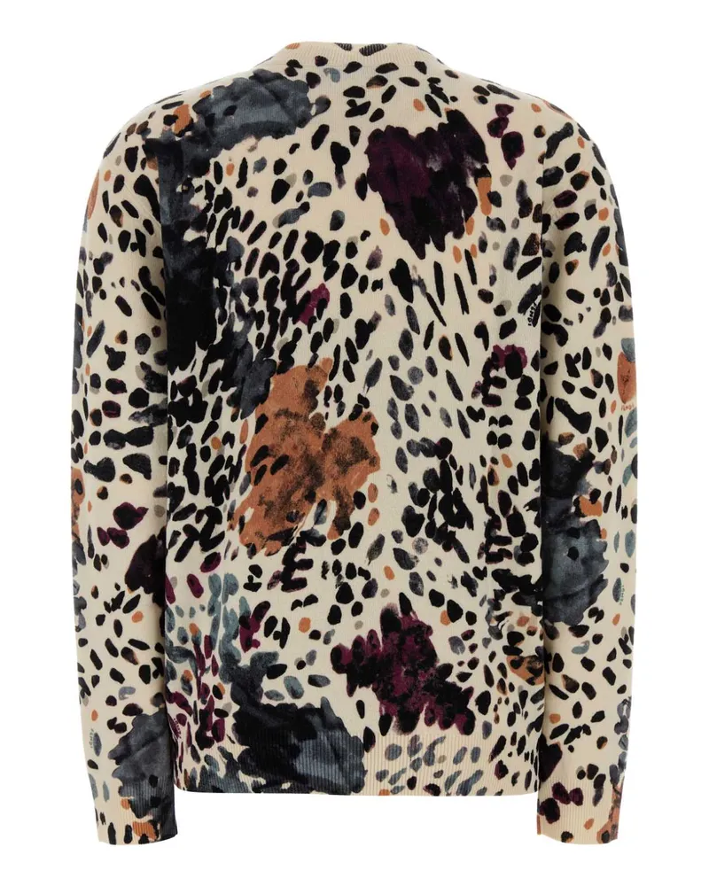 Fendi Women's Printed Wool Blend Sweater Multicolor+ivory Exterior: Cashmere Maglieria Multicolor