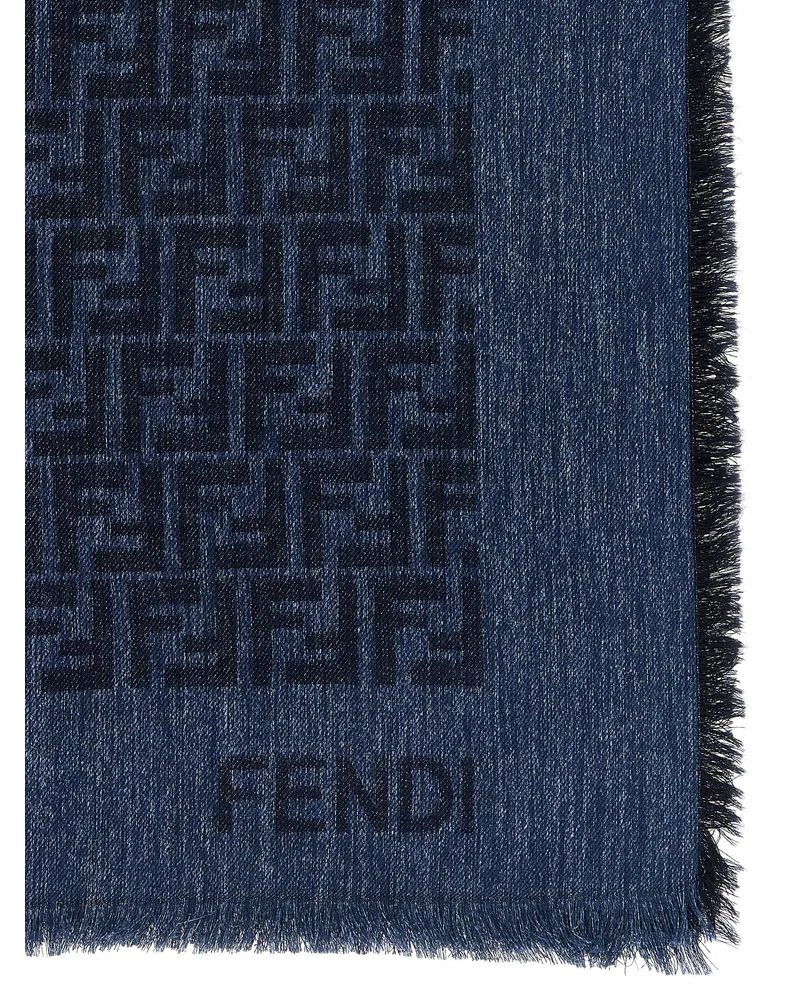 Fendi Women's Blue Cotton Scarf Blue