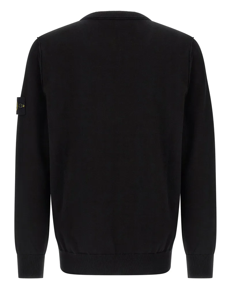 Stone Island Organic Cotton Crewneck Sweater — Black Black