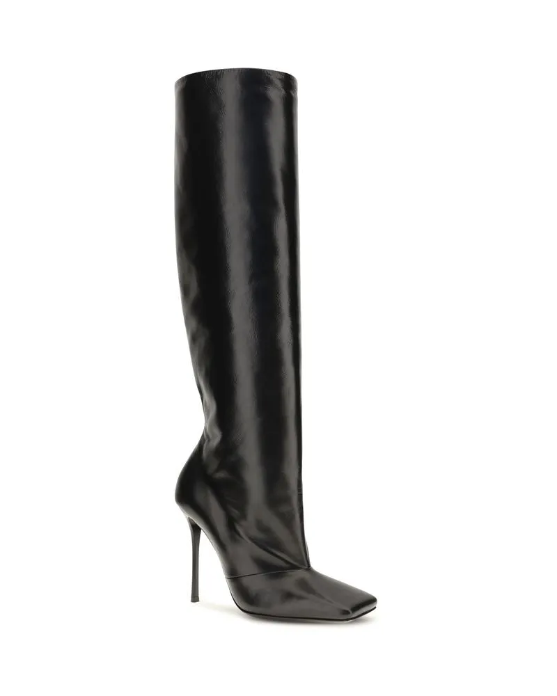 Dolce & Gabbana Calf Leather High-Heel Boot — Black Black