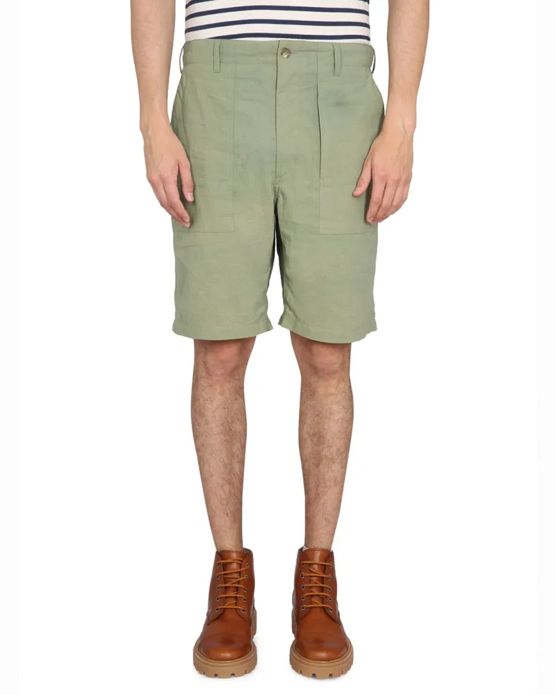 Engineered Garments Cotton Fatigue Bermuda Shorts — Green Green