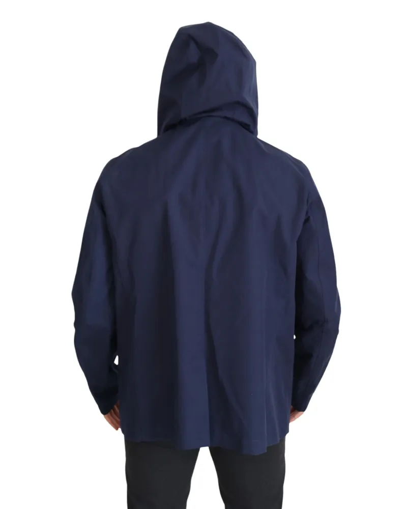 Dolce & Gabbana Men's Blue Hooded Double Breasted Coat Jacket Polyester Clothing Navy