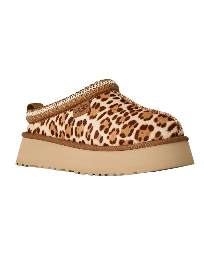 UGG Women's Slip-On Sabot Felicity Leopard Beige Upper: Other Slippers Flat Shoes Beige