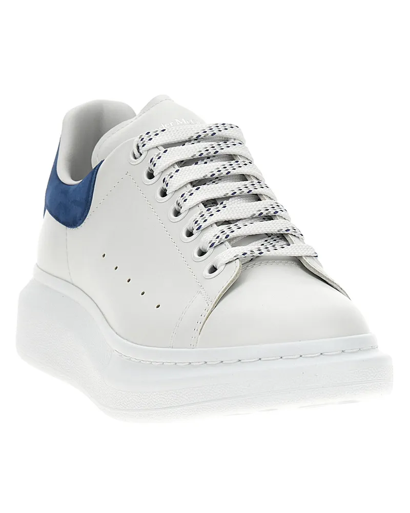 Alexander McQueen Men's Blue Calfskin Chunky Sneakers White