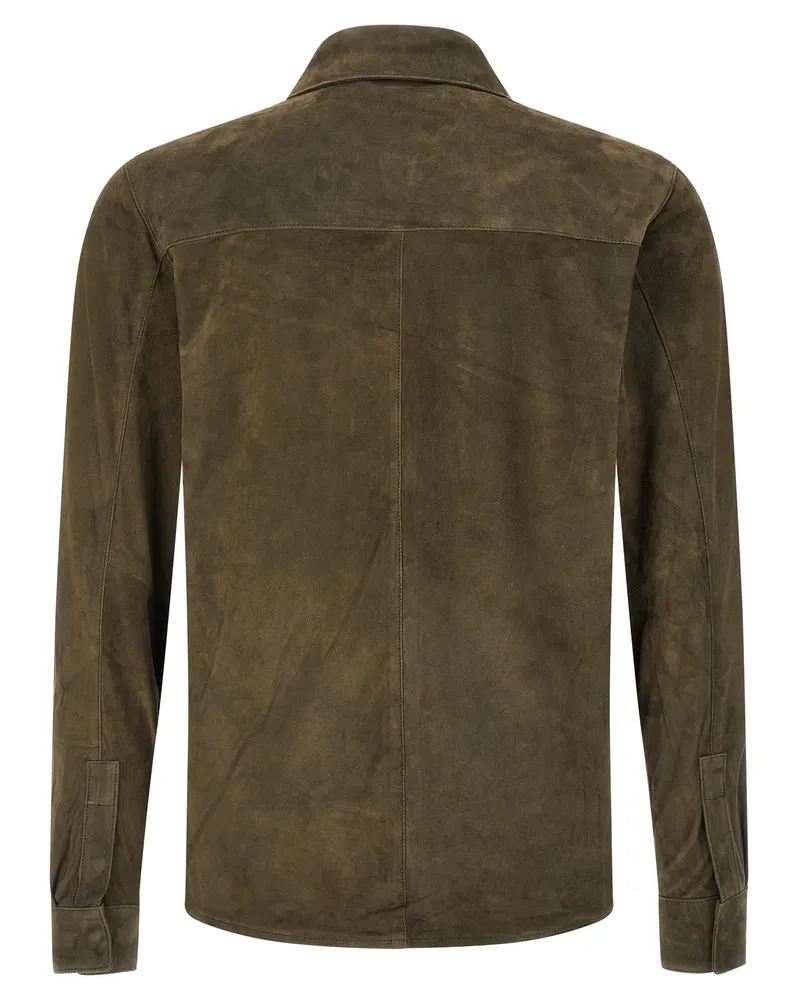 Giorgio Brato Suede Shirt Jacket — khaki Khaki
