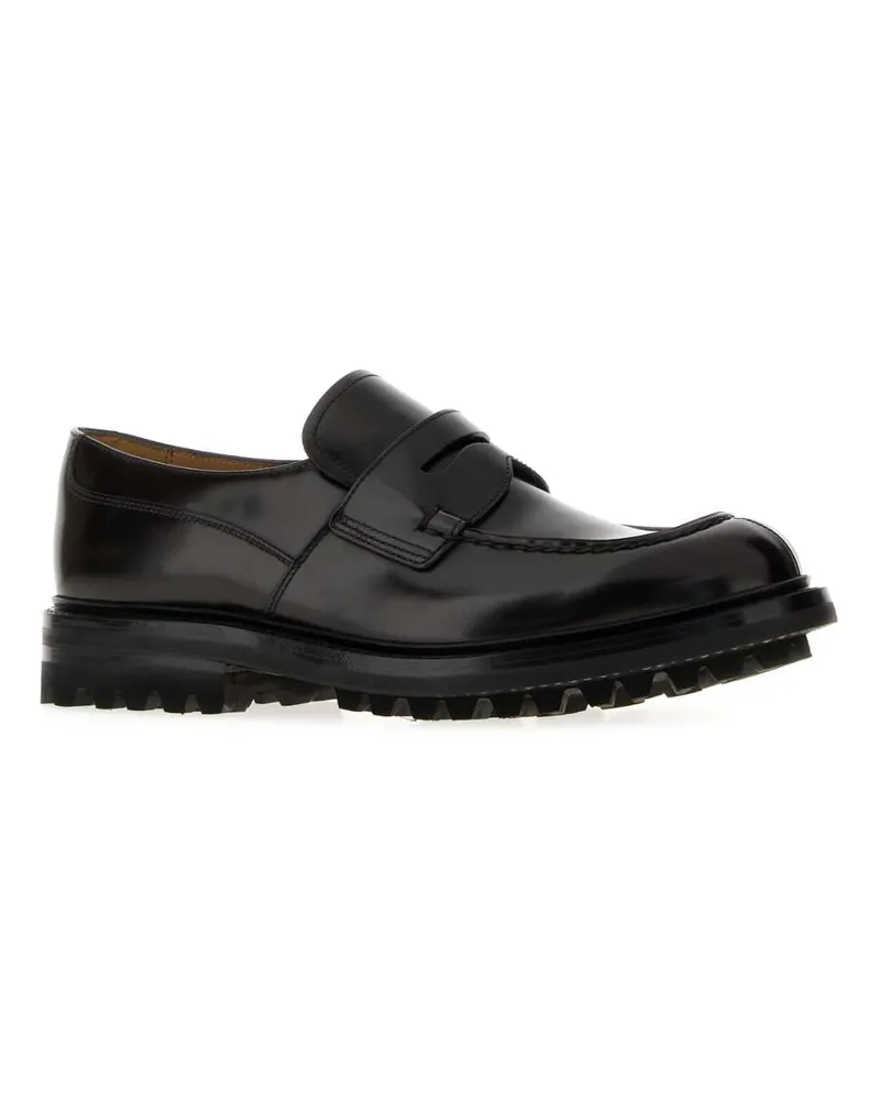Church's Men's Dark Brown Leather Mc Kinnon Loafers Ebony Mocassini Black