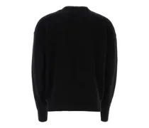 Logo-Embroidered Merino Wool Blend Sweater — Black