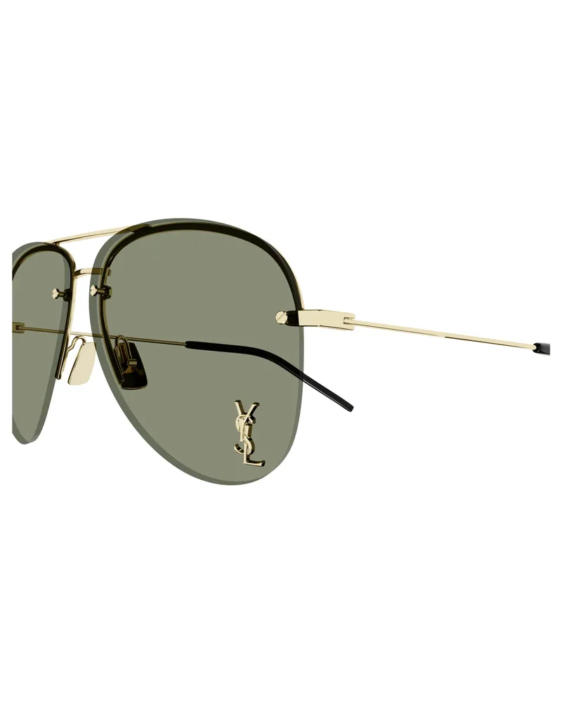 Saint Laurent Women's Ysl Logo Classic Aviator Gold Accessories > Sunglasses Gold