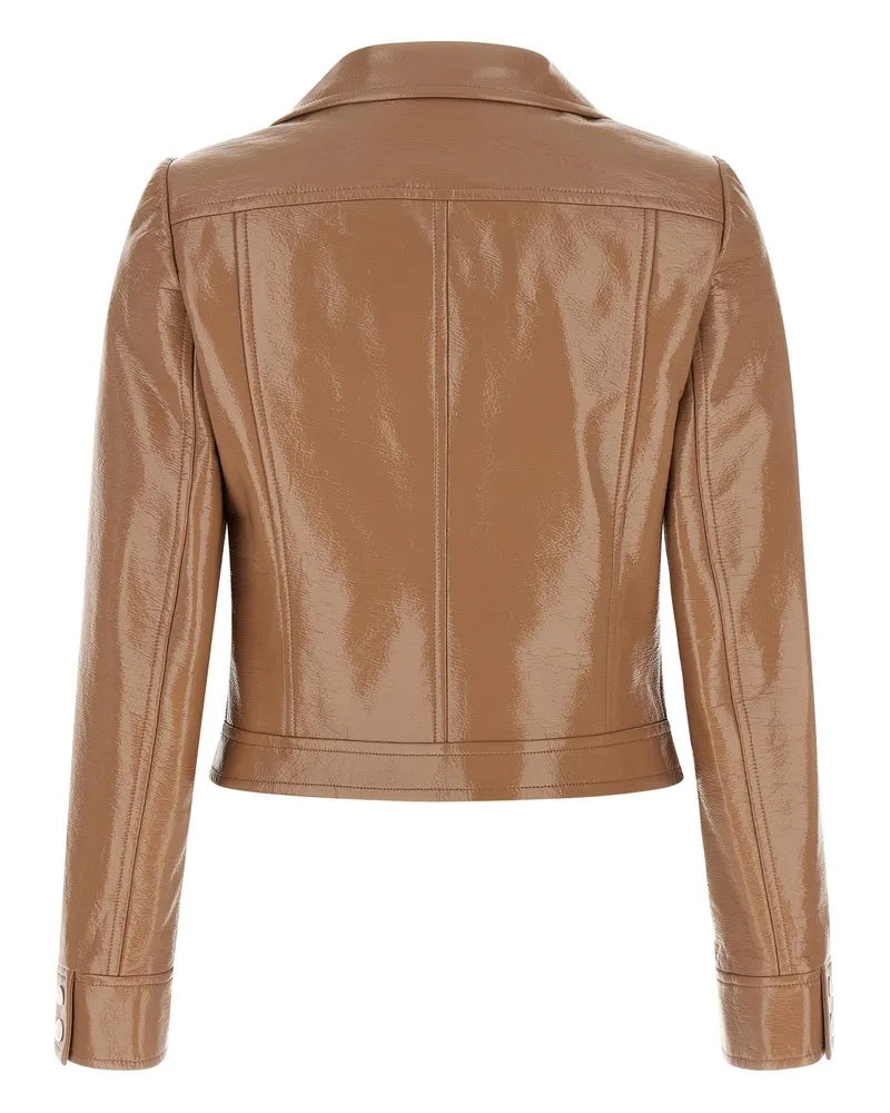 Courrèges Women's Brown Cotton Full-Length Jacket Clothing Brown