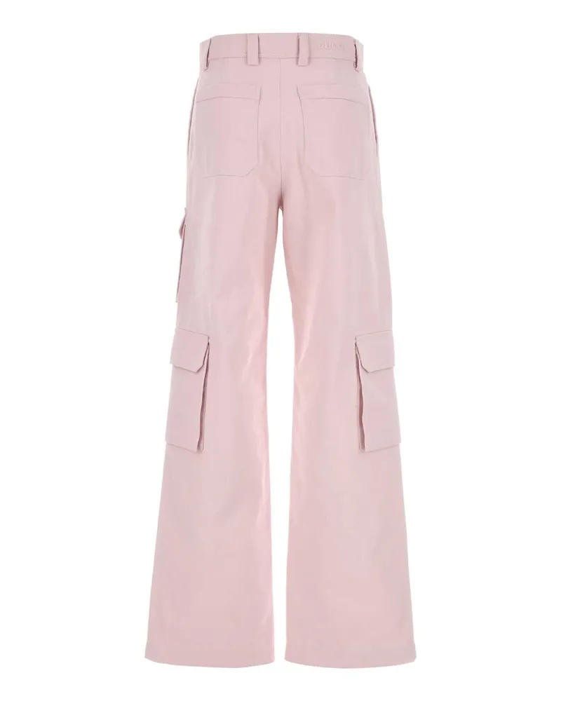 Gucci Women's Pastel Pink Cotton Cargo Pant Sparklingclassicpi Exterior: Pantaloni Pink