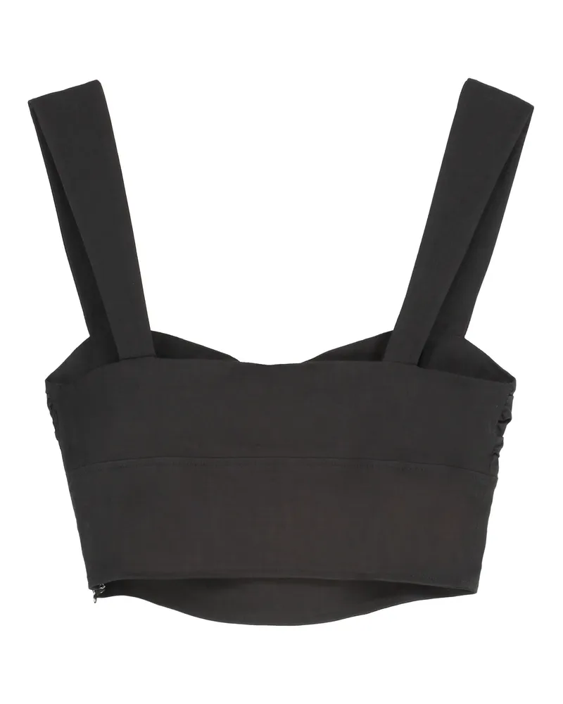 Pinko Women's Crop Top Voyager Black Limousine Linen Black