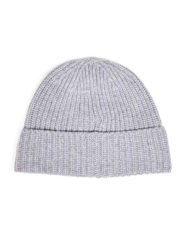 Stone Island Men's Beanie Rws Geelong Melange Grey Virgin Wool Hat Gray