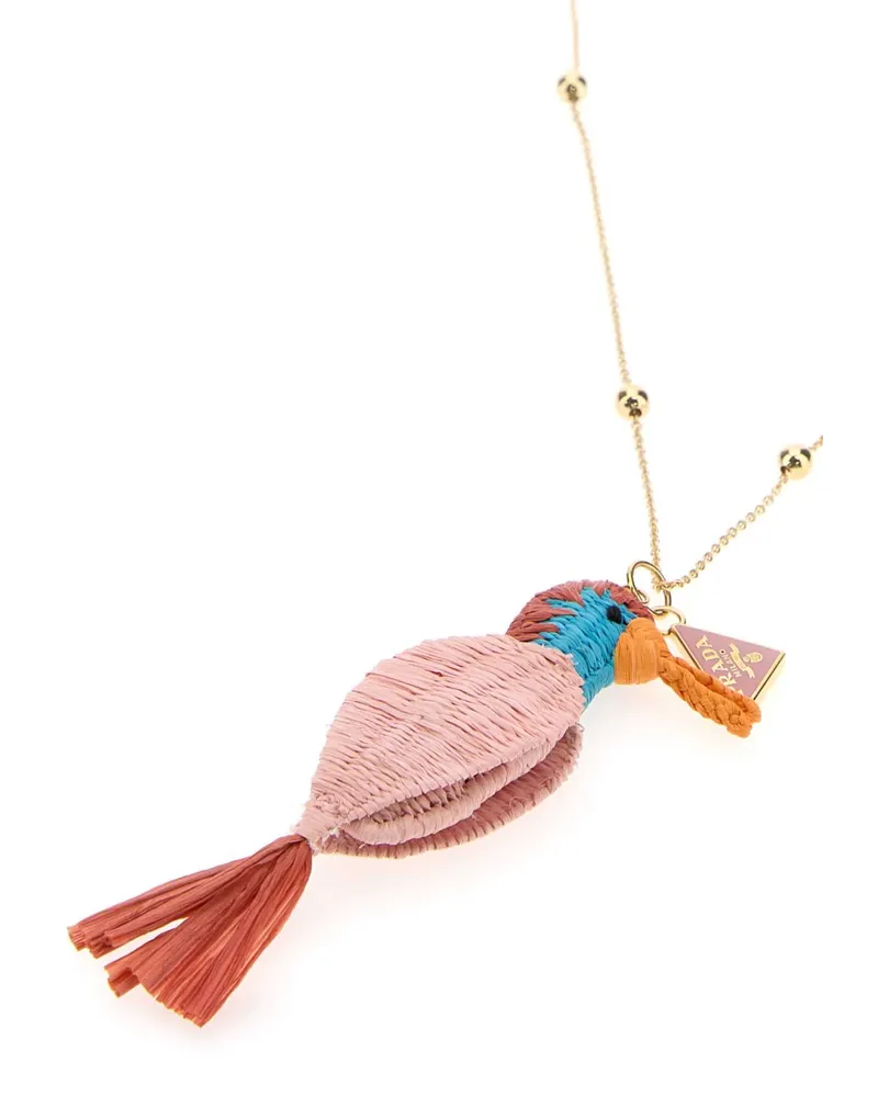 Prada Parrot-Charm Beaded Necklace — Gold Gold