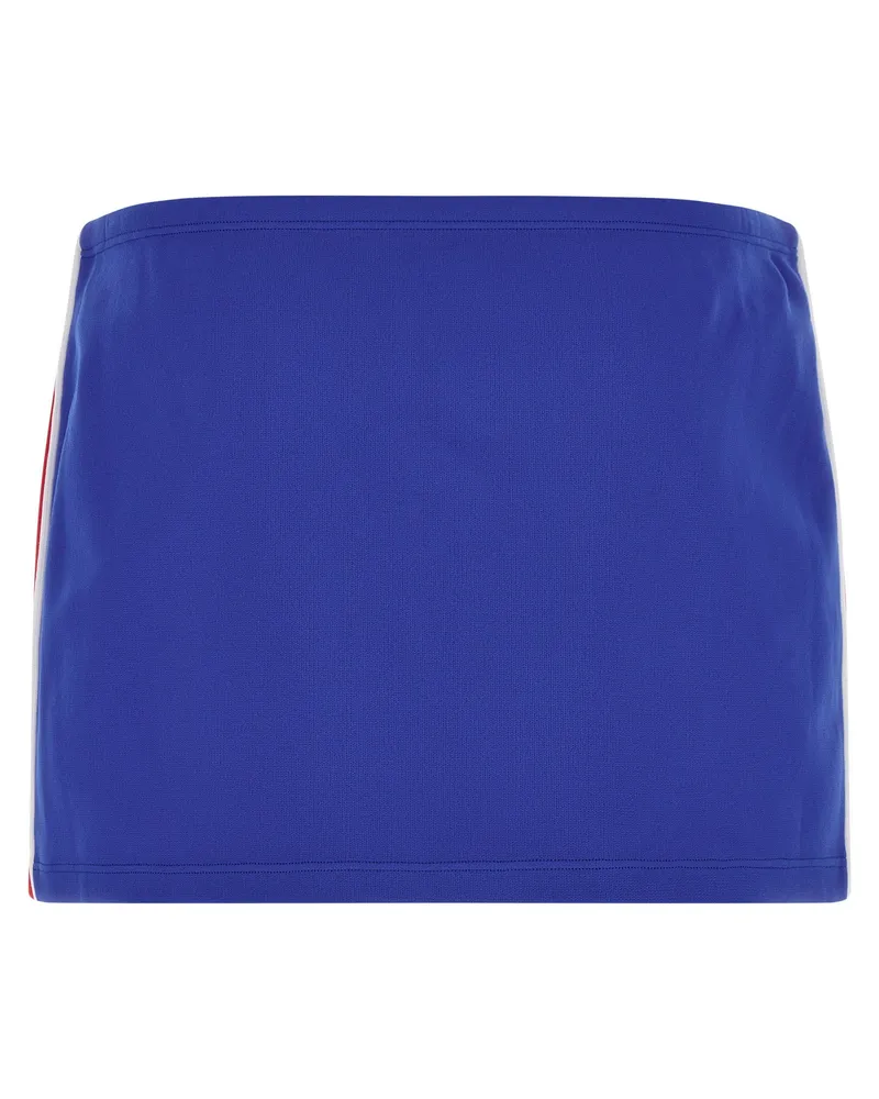 Miu Miu Logo-Embroidered Skirt — Blue Blue