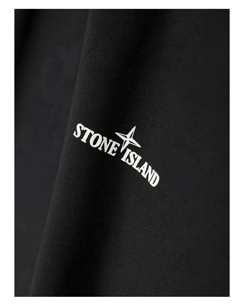 Stone Island Logo-Print Crew Neck Sweatshirt — Black Black