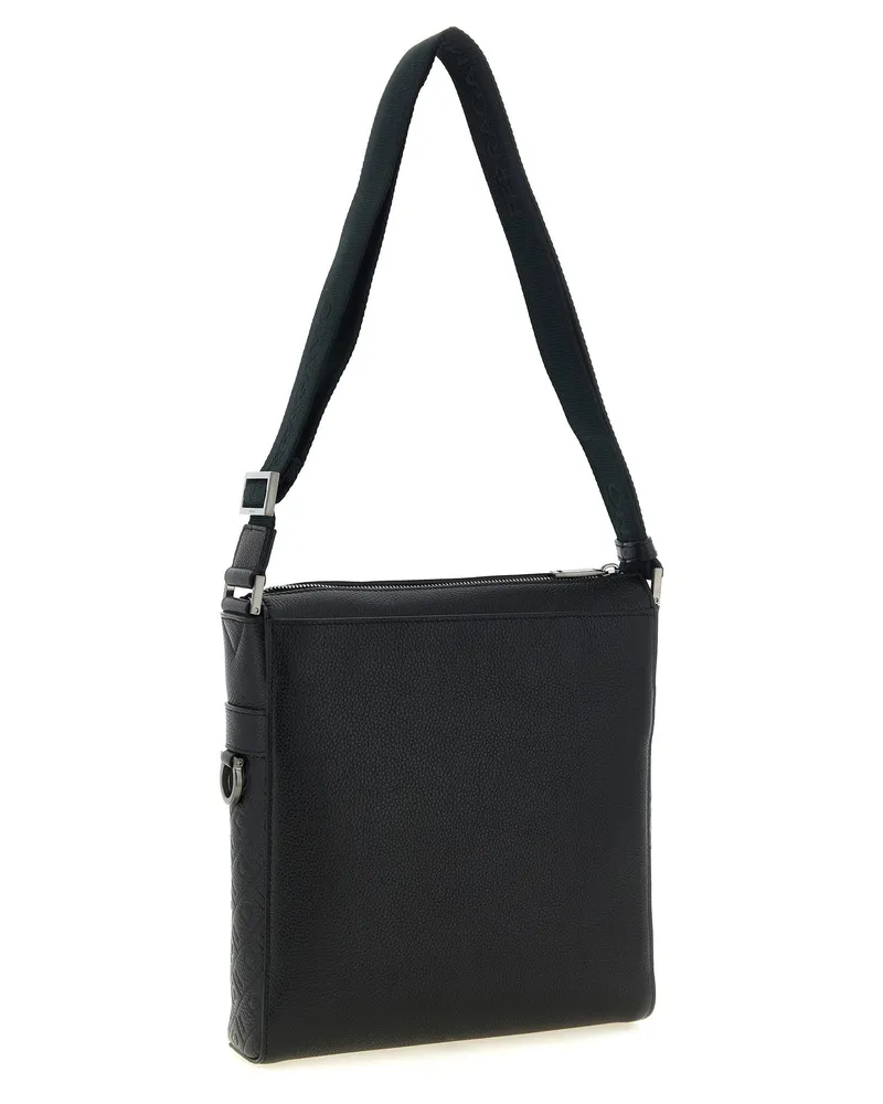 Ferragamo Monogram Embossed Crossbody Bag — Black Black