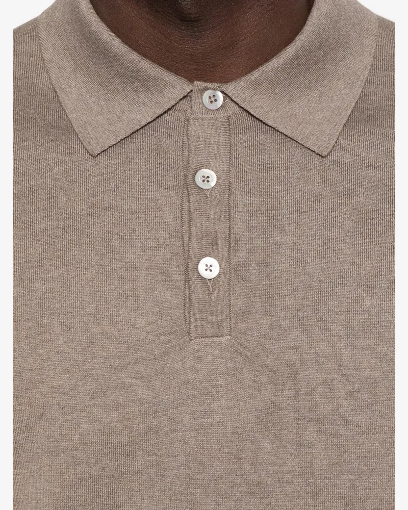 PANICALE Cashmere Men's Short-Sleeve Polo Shirt Ss26 M Beige