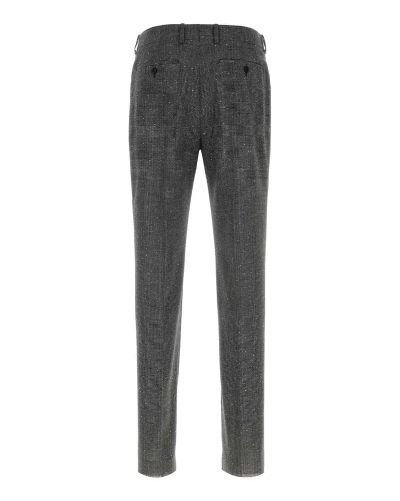 Alexander McQueen Men's Embroidered Wool Cigarette Pant Blackcharcoal Exterior: Pantaloni Gray
