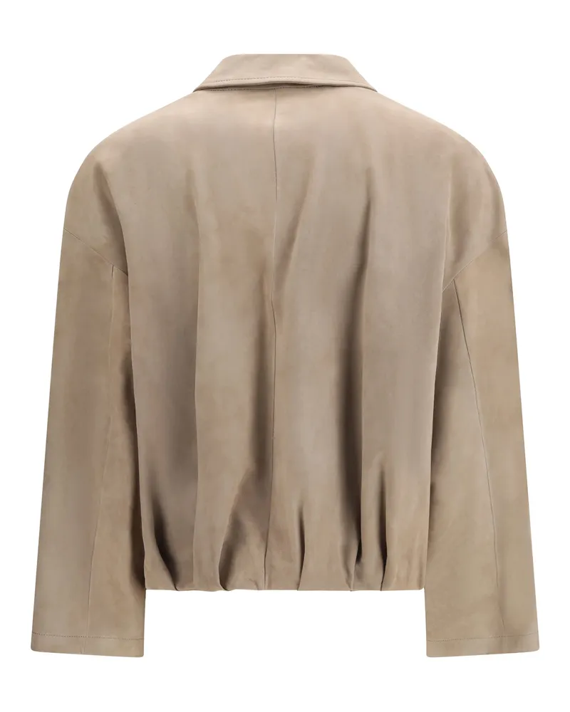 Salvatore Santoro Women's Jacket Suede Sand Lamb Leather Beige