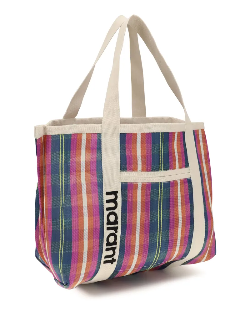 Isabel Marant Women's Darwen Tote Bag Navy-Orange Nylon Shoulder Navy/orange Multicolor