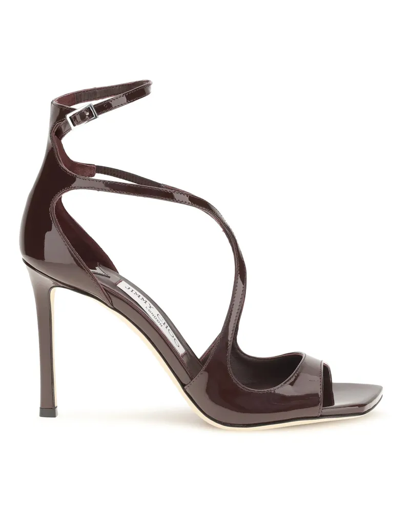 Jimmy Choo Women's Sandals Azia Deep Merlot Patent Leather Calf Pumps High Heel Shoes Purple