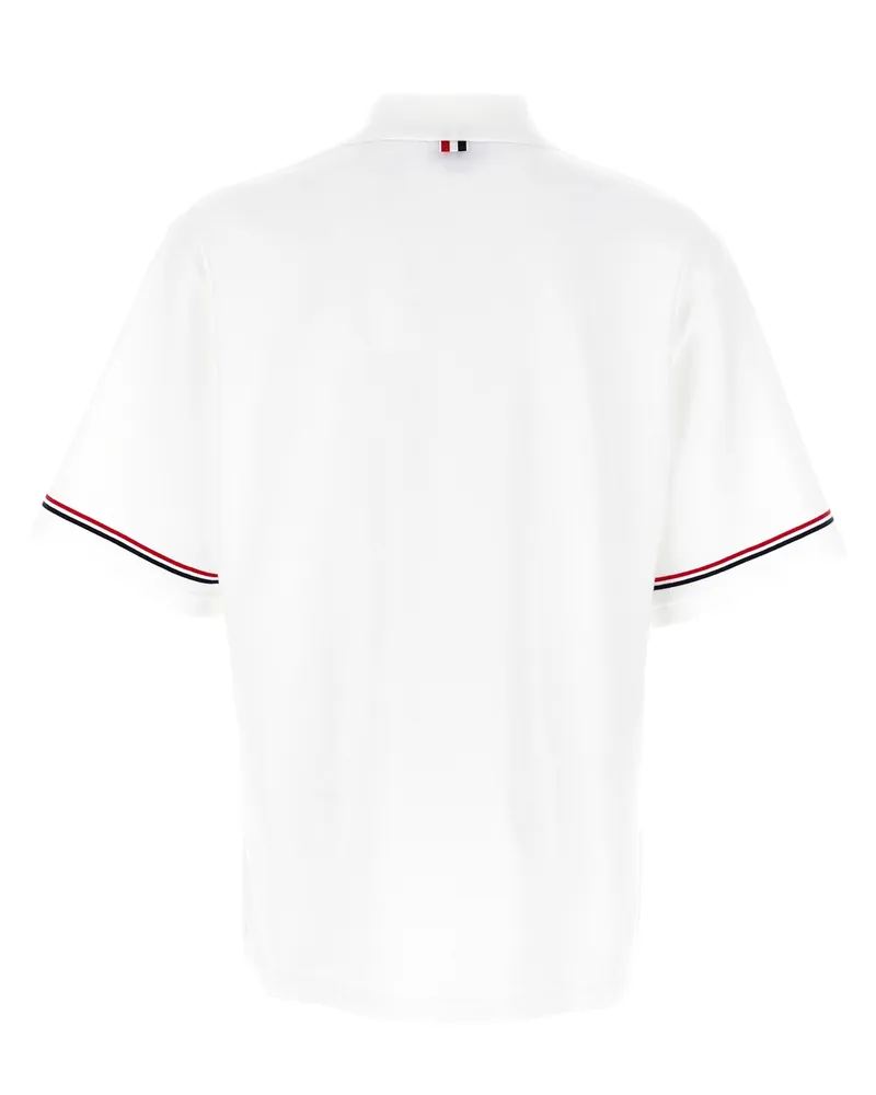Thom Browne Rugby Cotton with Grosgrain Trim Polo — White White