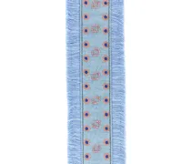 Women's Denim Bandana Strap Shoulder Bag Light Blue Cotton