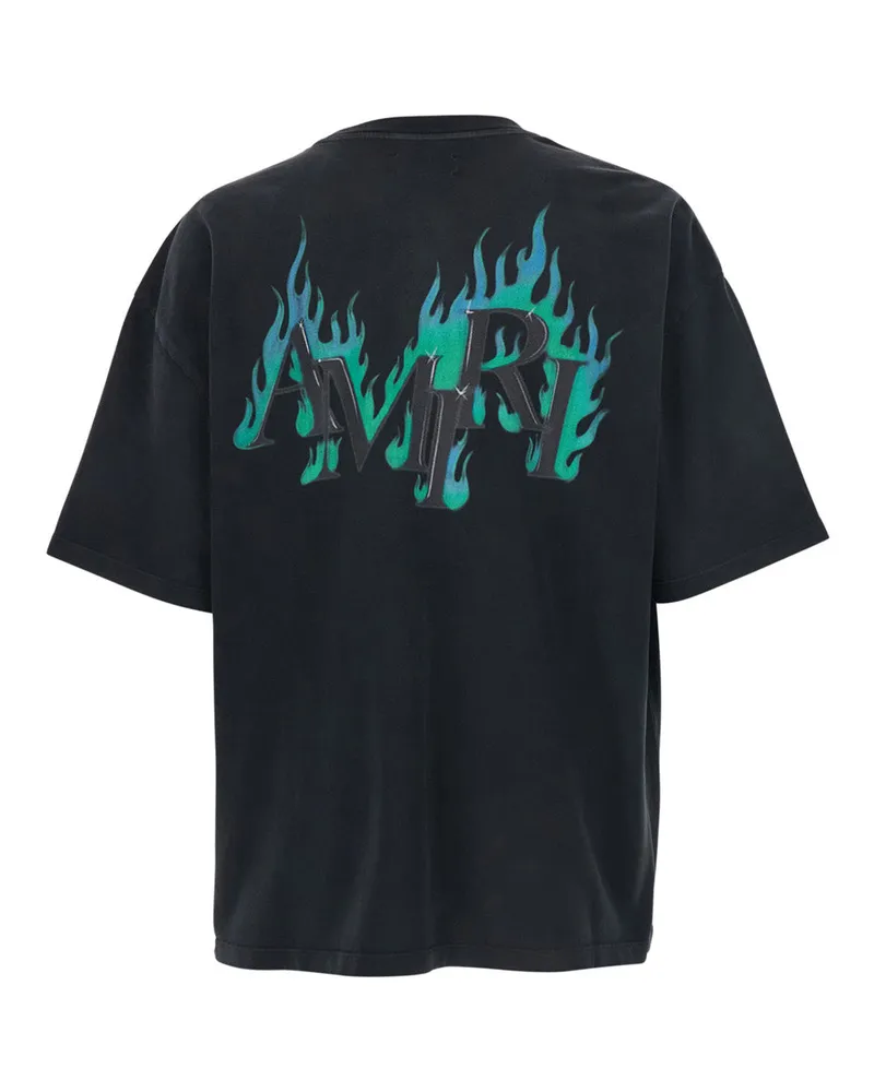 Amiri Men's T-Shirt With Logo Print Black Cotton T-Shirts And Polos Black