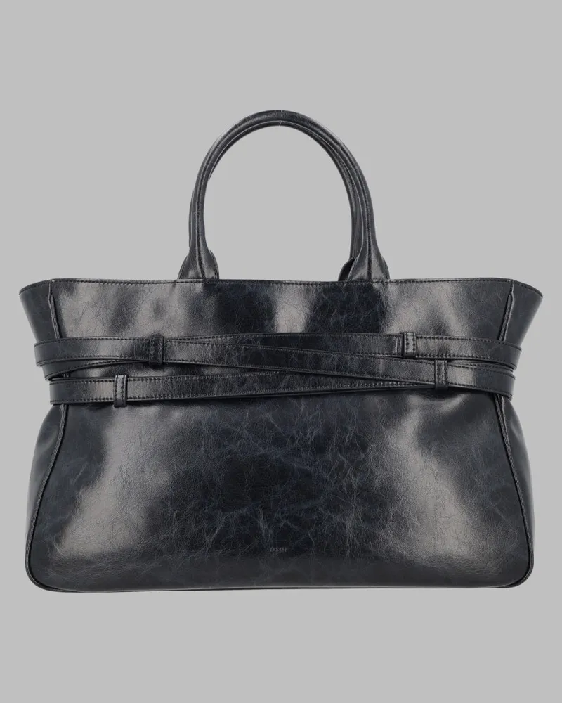 OSOI Women's Tote Brocle Black Leather Bag Shoulder Black
