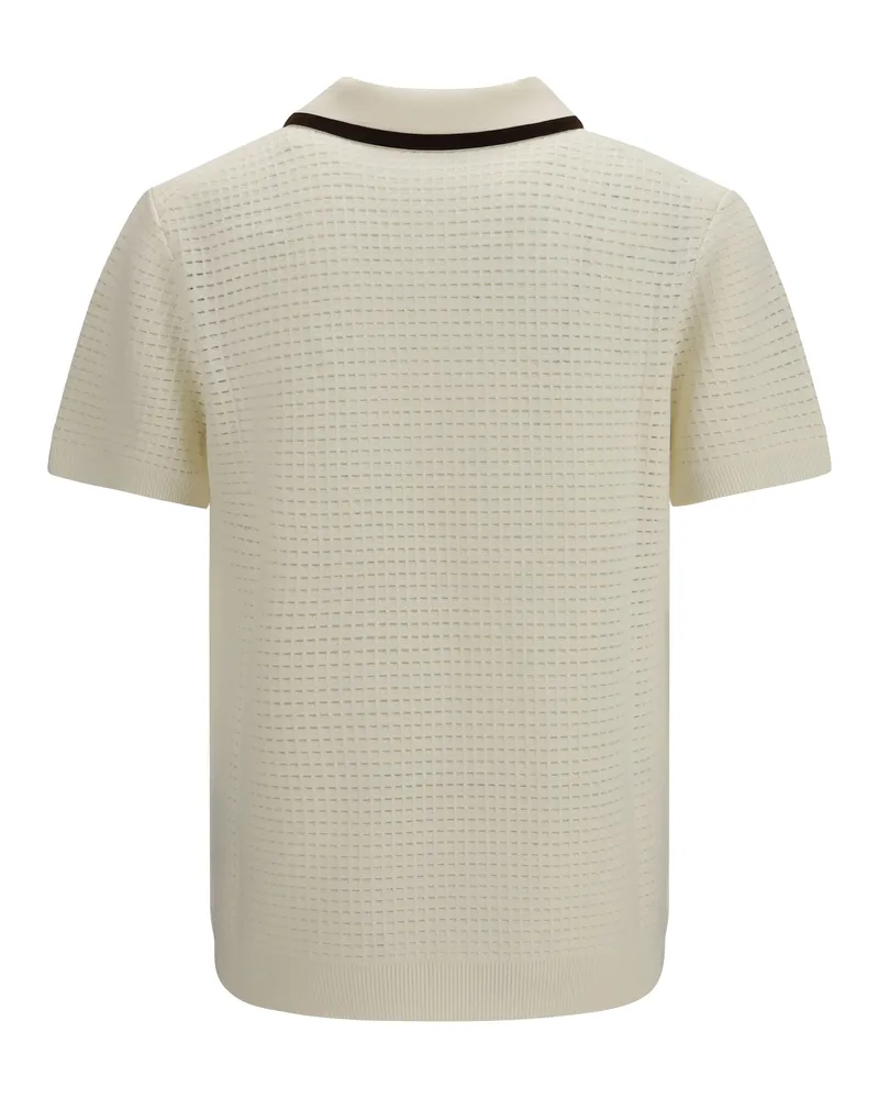 Casablanca Paris Men Textured Terry Polo Shirt White Cotton; Polyamide; Elastane T-shirts And Polos White