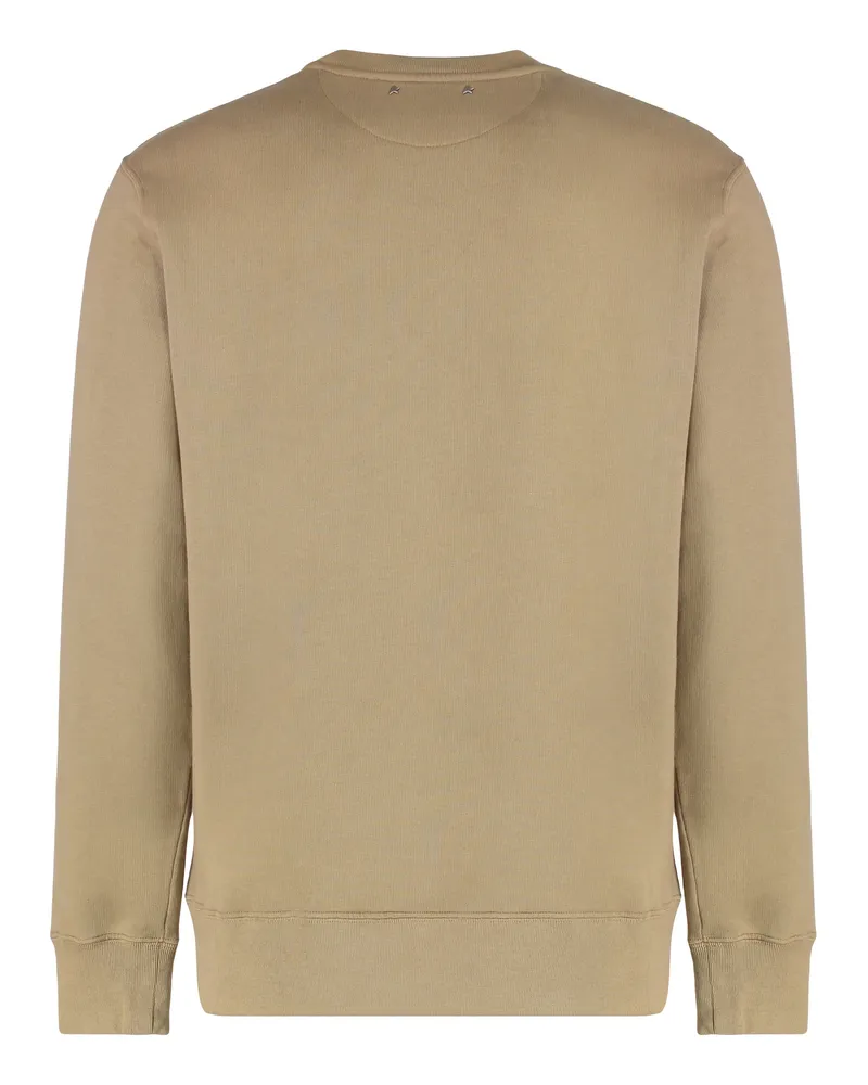 Golden Goose Logo-Embroidered Cotton Sweatshirt — Beige Beige