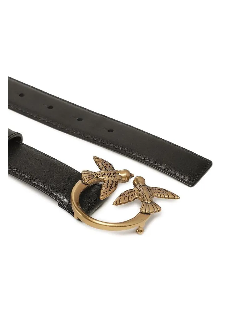 Pinko Women's Belt Black Lamb Leather Accessories Black