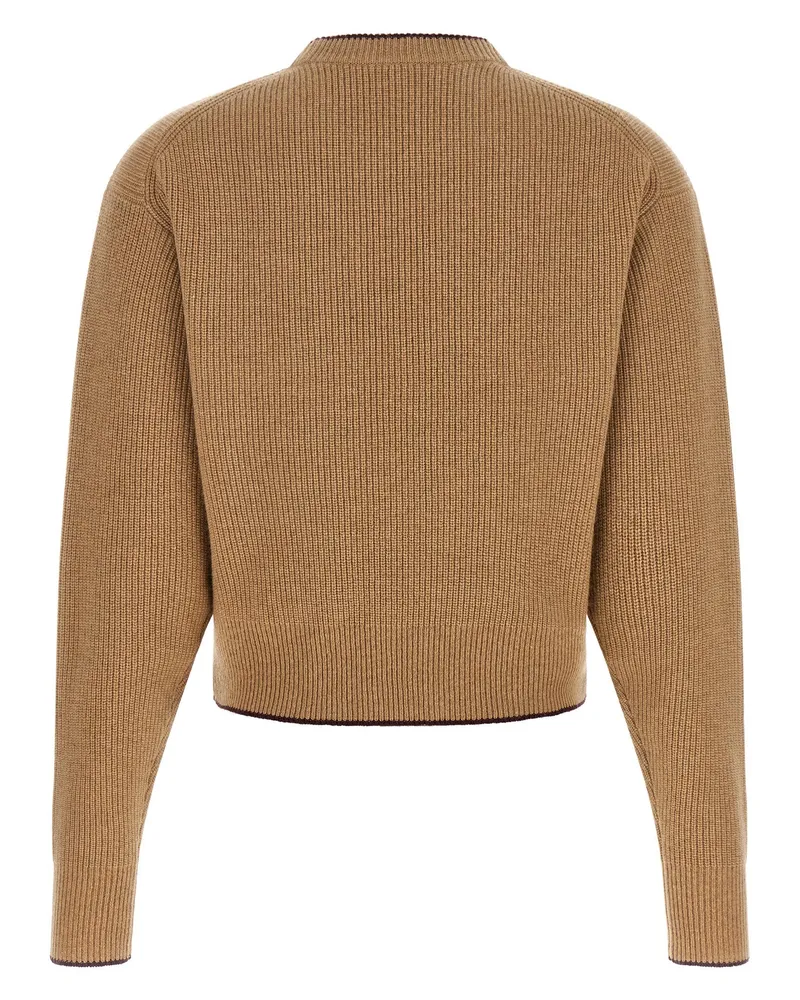 Chloé Heart Logo Intarsia Sweater — Camel Camel