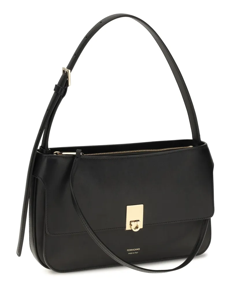 Ferragamo Mini Cara Shoulder Bag — Black Black