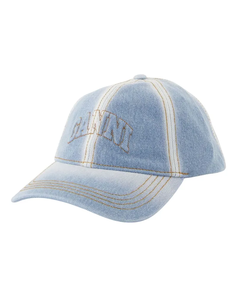 Ganni Women's Cap -  Cotton Blue Accessories Hats Blue