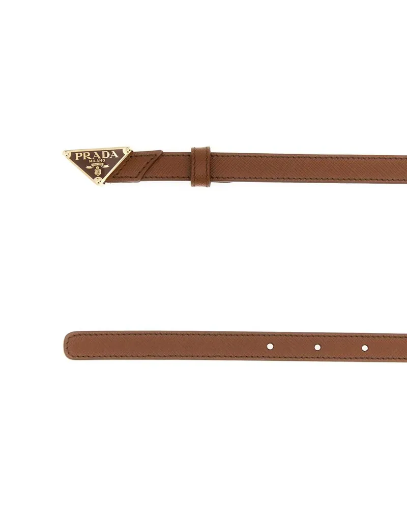 Prada Women's Camel Leather Belt Cognac Exterior: Cinture Cognac