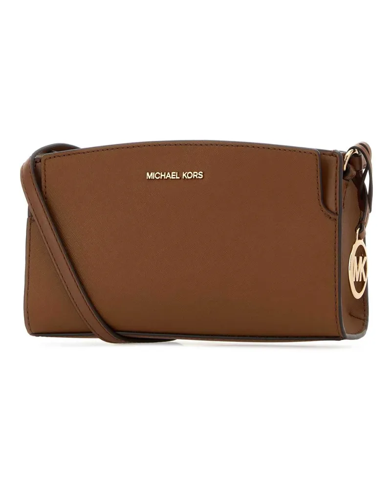 Michael Kors Women's Brown Leather Becca Crossbody Bag Luggage Cow Borse A Mano Brown