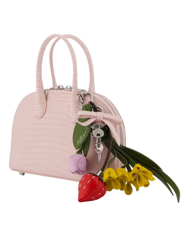Self-Portrait Women's Lizard Toast Mini Bag - Self Portrait Leather Pink Calfskin Handbags-Purses Pink