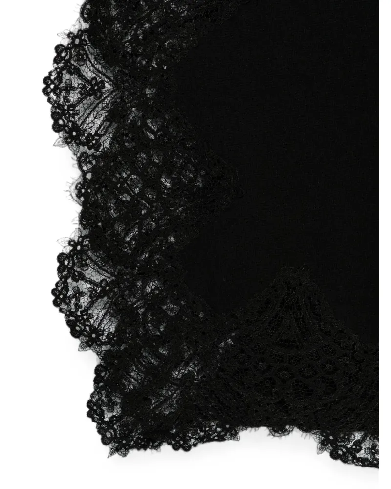Ermanno Scervino Cashmere Lace-Trim Scarf — Black Black