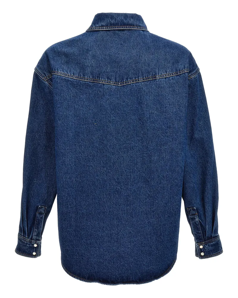 Palm Angels Cotton Denim Jacket — Blue Blue