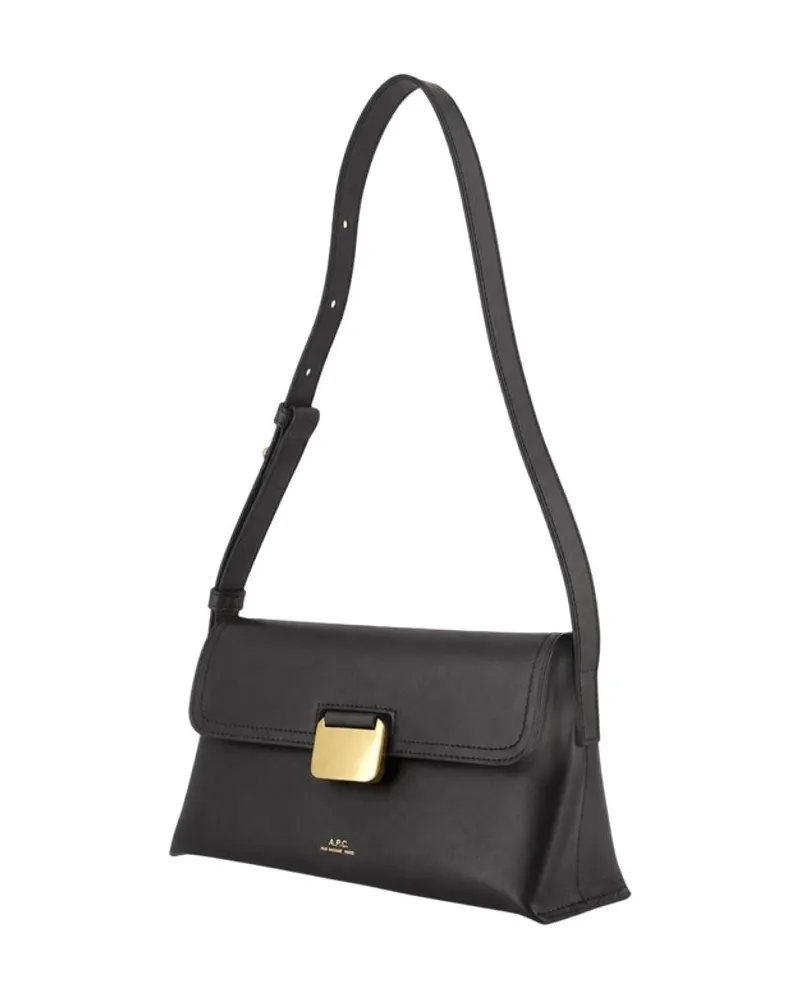 A.P.C. Simone Leather Shoulder Bag — Black Black