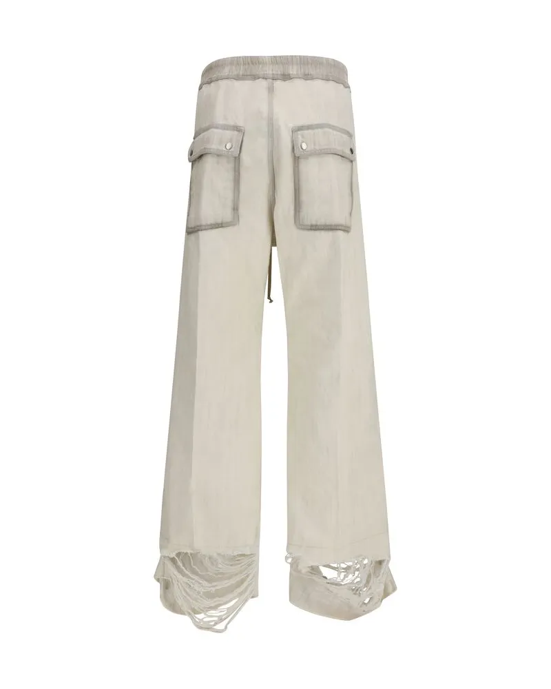 Rick Owens Men's Beige Cotton Casual Pants Beige