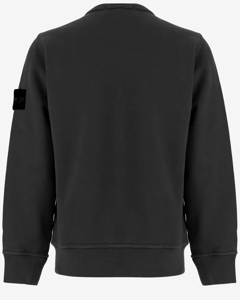 Stone Island Logo-Patched Cotton Sweatshirt — Black Black