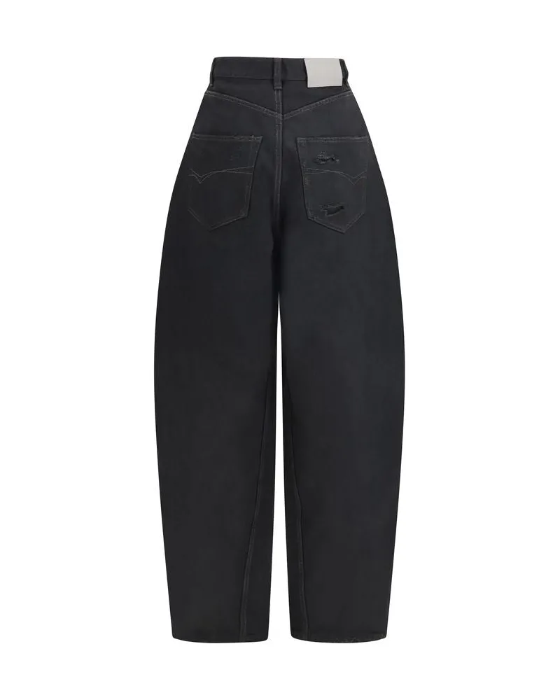 Balenciaga Twisted-Seam Denim Jeans — Black Black