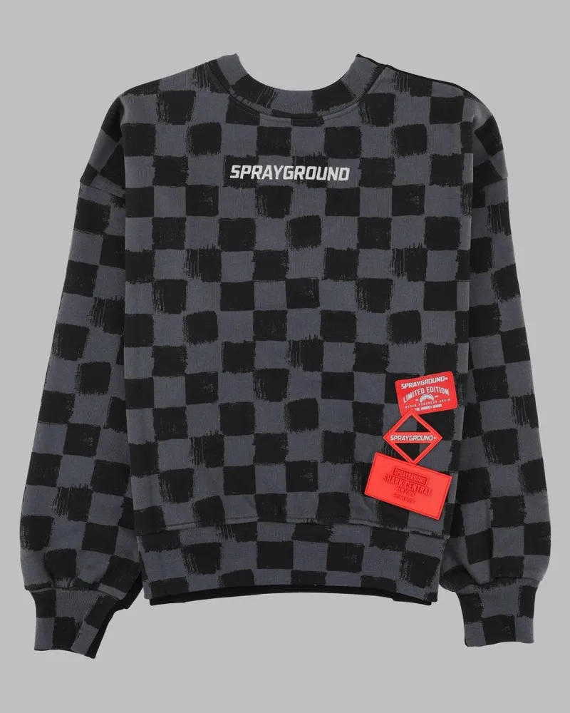 Sprayground Shark-Mouth Graphic Sweatshirt — Black Black
