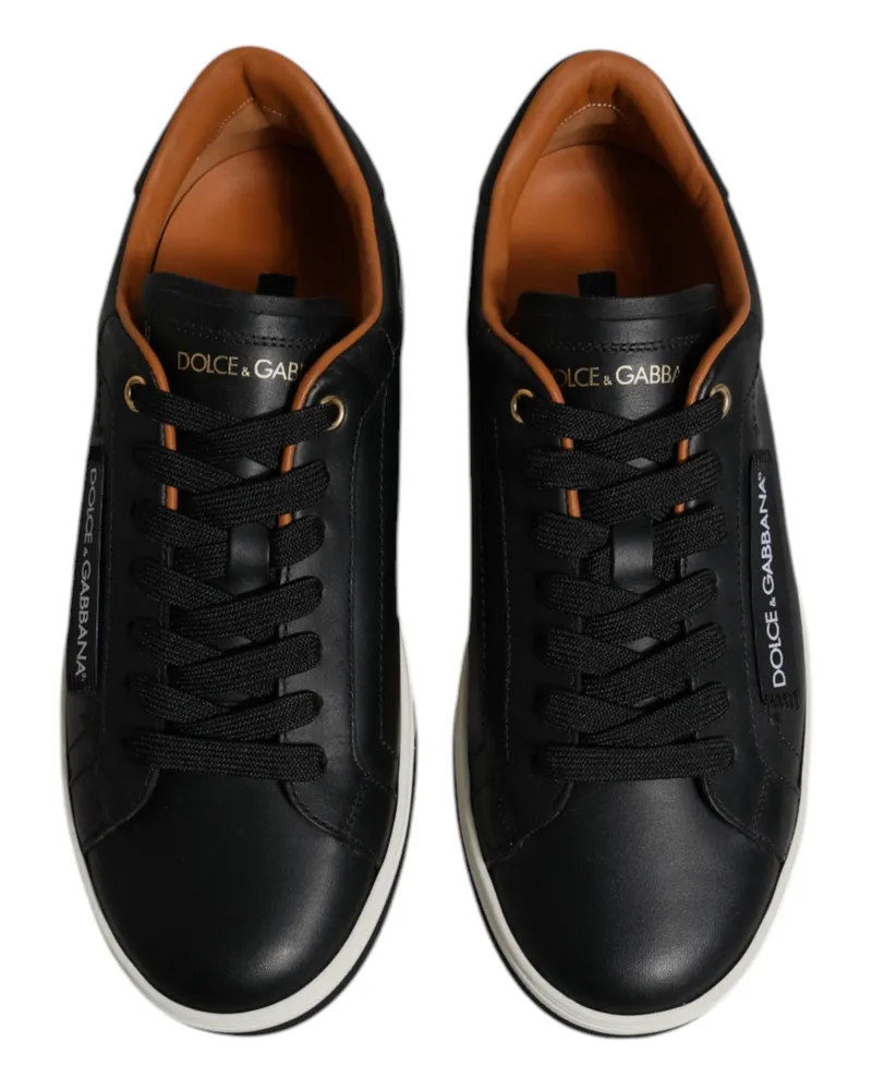 Dolce & Gabbana Leather Low-Top Sneaker — Black Black