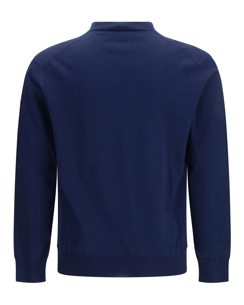 Prada Men's Cotton V-Neck Sweater Bleu Navy