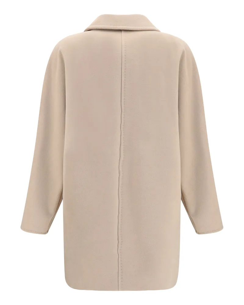 Max Mara Women's Double-Breasted Rebus Wool Jacket Oatmeal Merino Beige