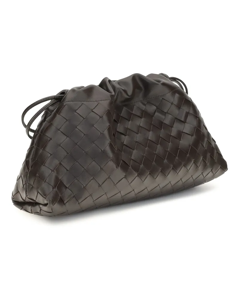 Bottega Veneta Women's Drawstring Pouch Fondant-M Brass Leather Calf Wallets & Purses Black